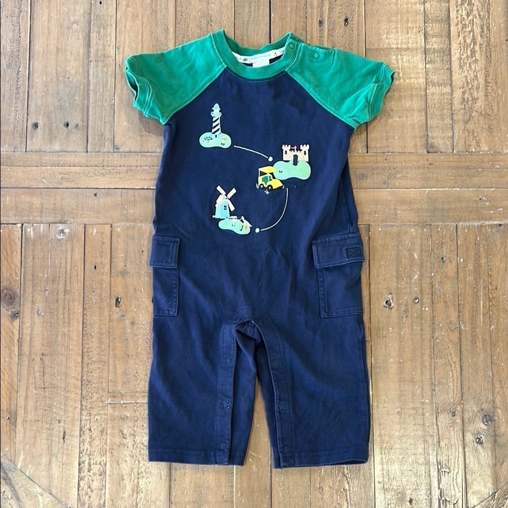 Janie and jack golf embroidered color block cargo
Romper